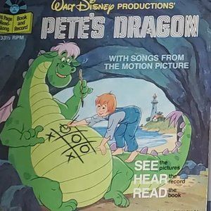 Vintage Pete's Dragon 1977 Read-Along Walt Disney Book w/ Record